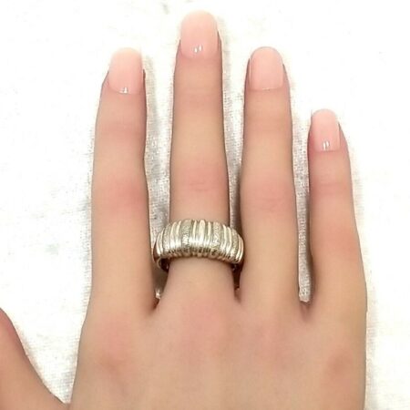 Vintage 925 Sterling Silver 3mm wide Band Signed GV Ring 8.0 Grams Size-10