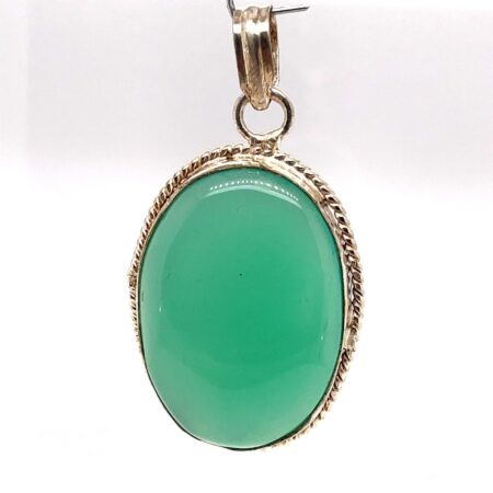 Sterling Silver Chalcedony Cabochon Pendant