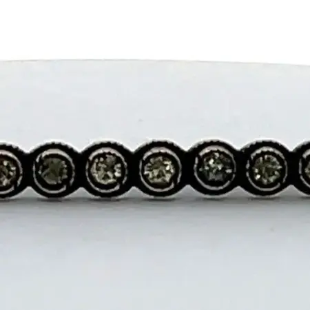 Vintage Sterling Silver, Marked Diamond Bar Pin/Brooch w/ 13 Rhinestones 3.9 Gr