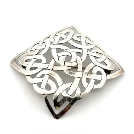 925 Sterling Silver Celtic Eternal Interlace Brooch/Pin 8.7g