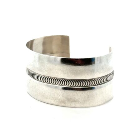 Bell 925 Sterling Silver Wide Cuff Native American Bracelet, 6.5” x 32mm, 38.6g