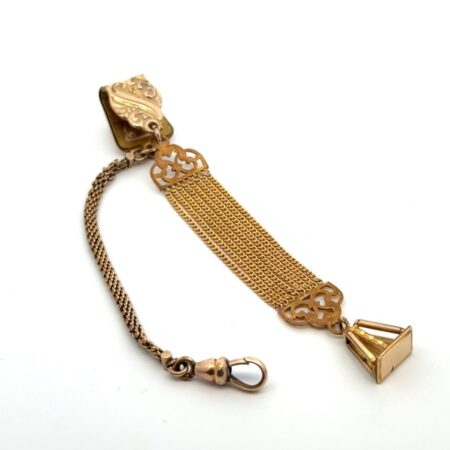 Vintage Gold Filled Watch Fob w/ Chain 10.8g
