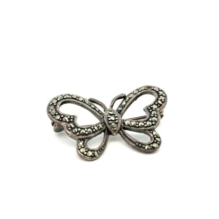 Vintage .925 Sterling Silver, Marcasite Butterfly Brooch/Pin, 6.3g