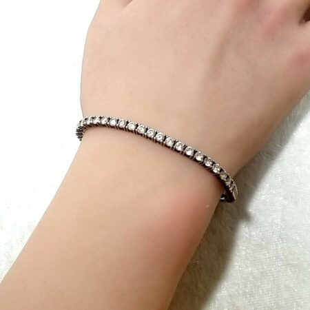 925 Sterling Silver Round Cut Cubic Zirconia Tennis 7" Bracelet 10.4 Grams