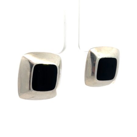 .925 Sterling Silver & Onyx Earrings 7.4g