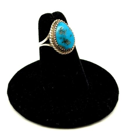 .925 Sterling Silver Turquoise Ring, Size - 4, 2.5g