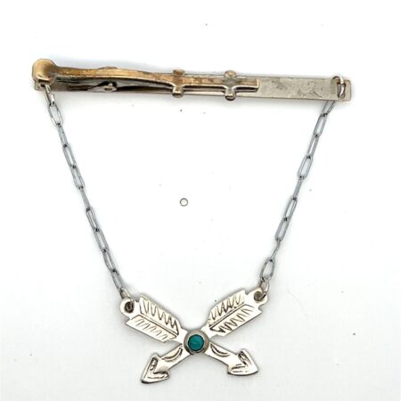Vintage Native American Sterling & Turquoise Tie Bar - 6.0 Grams