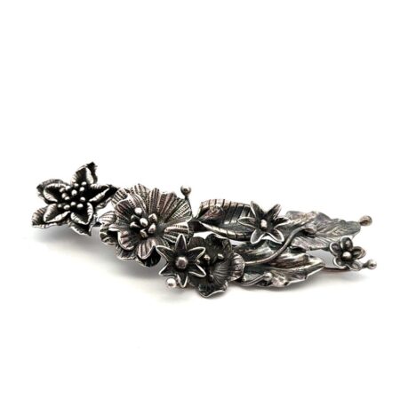 .925 Sterling Silver Floral Brooch/Pin, 27.6g