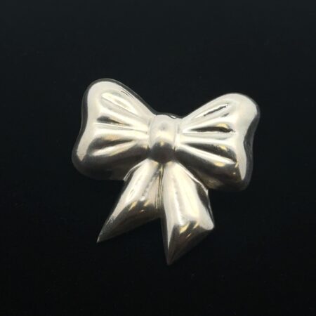 Taxco .925 Sterling Silver Puffy Bow Pin, 14.9g