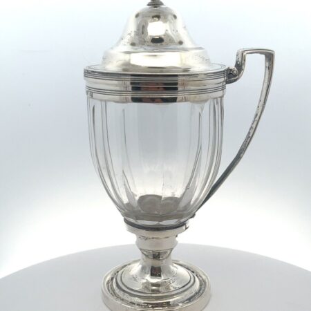 Antique 1799 Robert & David Henell Sterling Silver & Glass Mustard Pot London