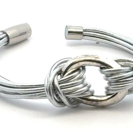 JCM .925 Sterling Silver 7.5" Cord Magnetic Clasp Bracelet 7.9g