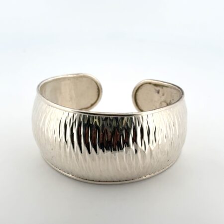 7” Milor Italy 925 Sterling Silver Wide Hammered Cuff Bracelet 27.6g