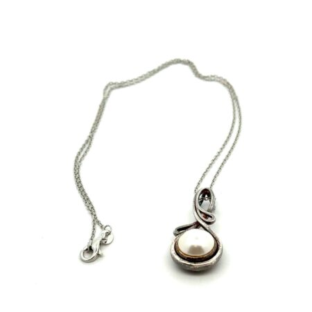 18” .925 Sterling Silver Kameron, Mabe Pearl Necklace, 7.3g
