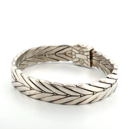 Medium 6.5” John Hardy Wide Modern Chevron Link Bracelet 925 Sterling Silver 49g