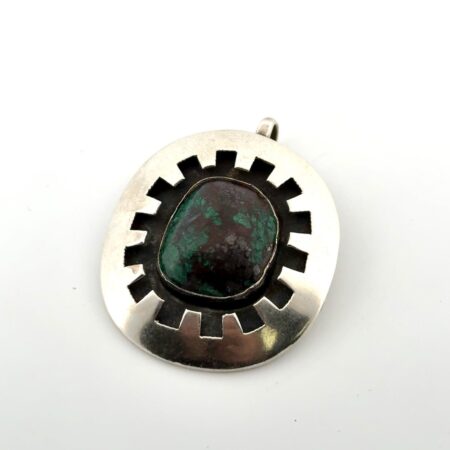 Vintage 925 Sterling Silver Turquoise Pendant 16.3g