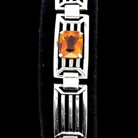 925 Sterling Silver And Topaz Bracelet 7.5 Inch 16.7 Grams