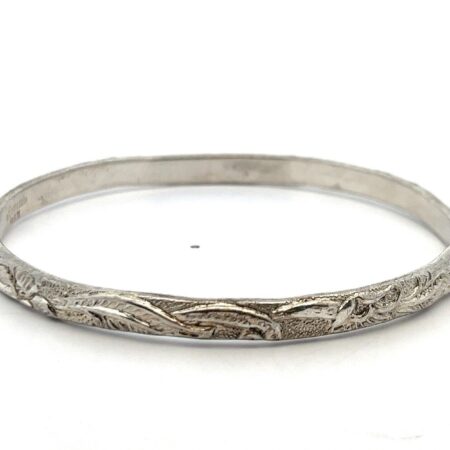 Taxco Mexico 925 Sterling Silver Floral Bangle Bracelet 19.4g