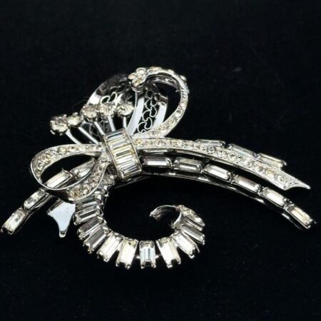 Mid Century 925 Sterling Silver CRCo. Charles Ries Ribbon Brooch/Pin, 16.1g