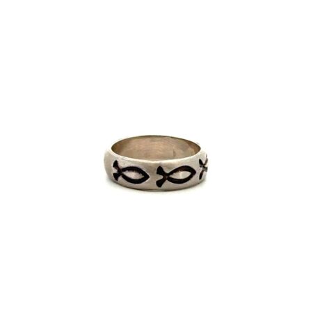 “BSD” Bob Siemon 925 Sterling Silver Ring w/3 Fish Design, Size-8, 5.1g