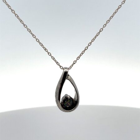 Mystic Topaz Sterling Silver Pendant 16” Necklace-Classic Elegance - 2.9 Grams