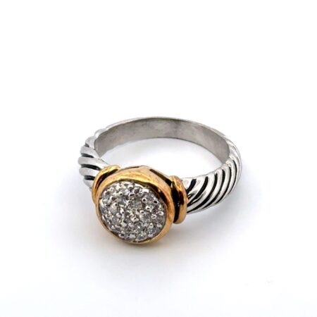 Size: 9 Pave Cubic Zirconia 925 Sterling Silver Ring 6.7g