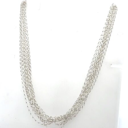 18” Italy 925 Sterling Silver 10 Strand Chain Necklace 13.7g