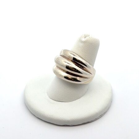 925 Sterling Silver Vintage Ribbed Wide Ring 13.6 Grams Size: 8.5