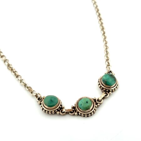 16” Bon Bons 925 Sterling Silver Turquoise Pendant Necklace 22.1g
