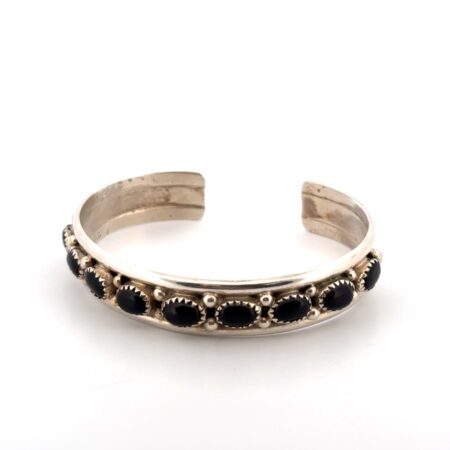 6.5” Black Onyx 925 Sterling Silver Cuff Bracelet 21g