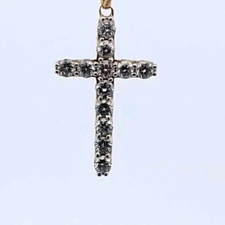 10k Yellow Gold & Diamond Cross Pendant 1.2 Grams