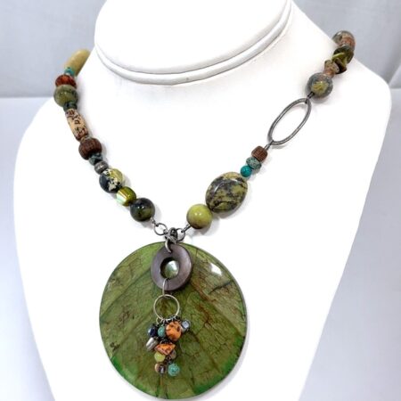 18” - 20” Silpada N1855 Kabkaban Wood Leaf 925 Sterling Silver Beaded Necklace