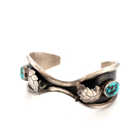 7” Navajo 925 Sterling Silver Turquoise Watch Cuff Bracelet 48.6g
