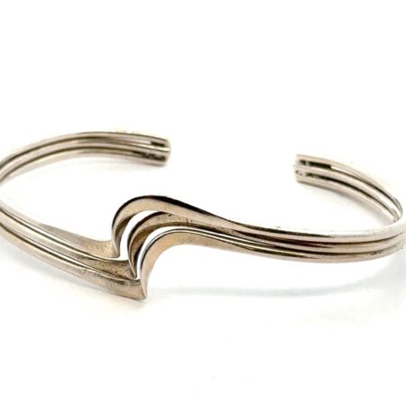6” .925 Sterling Silver Wave Cuff Bracelet, 12.3g