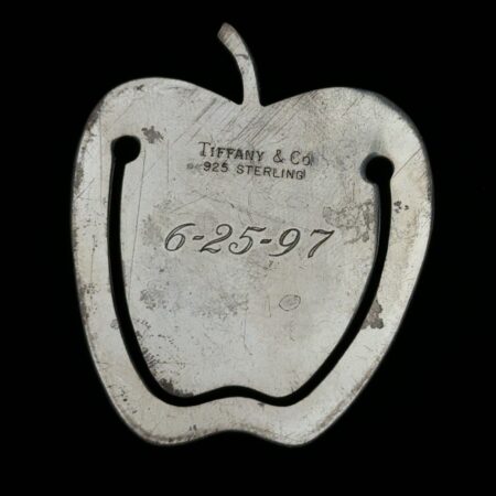 Vintage Tiffany & Co. 925 Sterling Silver Apple Bookmark - Monogrammed - 6.9g