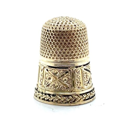 10K Yellow Gold Vintage Thimble - Size 6 Monogrammed