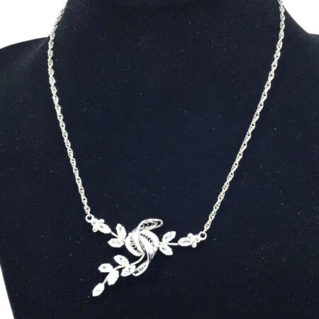 AmLee Sterling Silver 16 Inch Floral Filigree Necklace