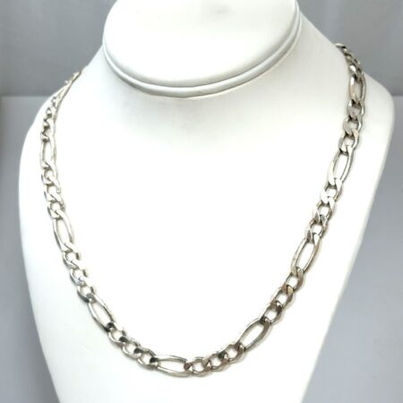 20” x 8mm Italy 925 Sterling Silver Figaro Link Chain Necklace 39.7g