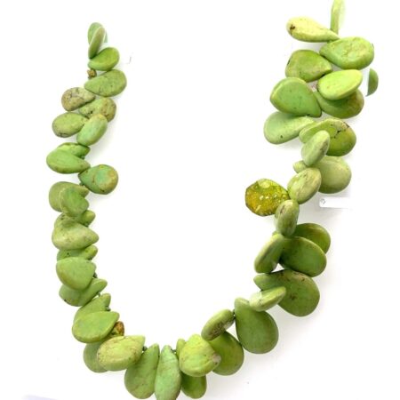 16”-20” Green Teardrop Turquoise Necklace w/ 925 SS Clasp 72.5g