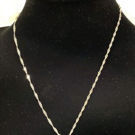 Sterling Silver Tourmaline Pendant on 18K White Gold Filled 18 Inch Necklace