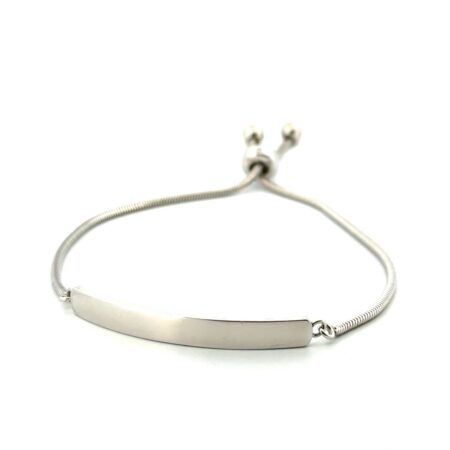 Max 9” Adjustable 925 Sterling Silver ID Bar 925 Sterling Silver Bracelet 7.4g