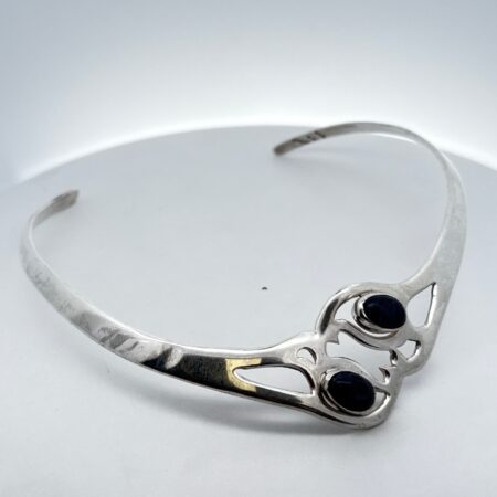 Taxco Mexico .925 Sterling Silver Lapis Lazuli Choker, 42.7g