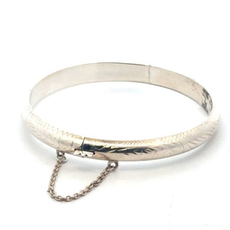 7.25”x7.2mm .925 Sterling Silver Bangle Bracelet, 9.5g