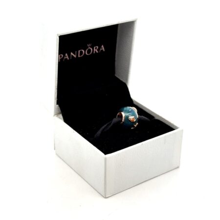 Pandora 925 Sterling 14k Rose Gold Plate + Enamel Ocean Charm #789004601 3.5g