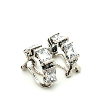 Silpada .925 Sterling Silver CZ Clip-On Earrings, #C1956, 8.4g
