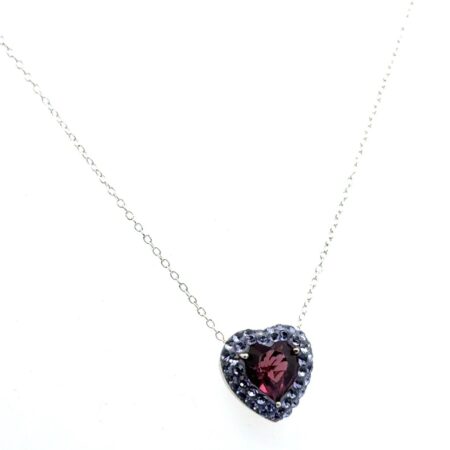 18” .925 Sterling Silver Crystal Heat Pendant Necklace 4.2g