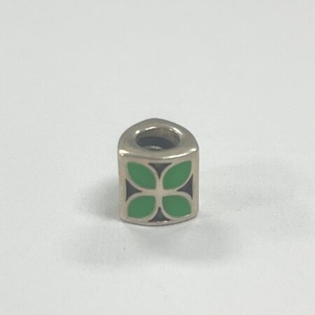 Pandora ALE .925 Sterling Silver Green Enamel Four Petal Flower Charm 3.0 grams