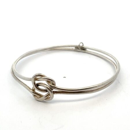 Mexico 925 Sterling Silver Double Knot Intertwined Bangle Bracelet 16.5g