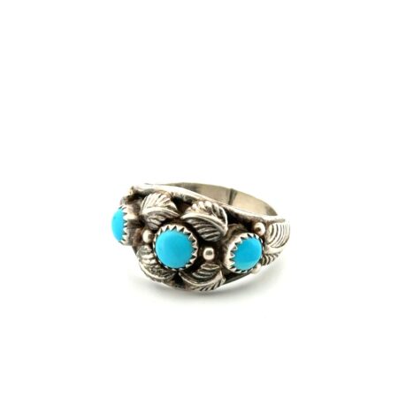 Size: 11.25 Richard Begay 925 Sterling Silver Sleeping Beauty Turquoise Ring 8g