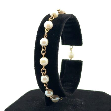 7.5”, 5.4mm Pearl Gold Filled Bracelet, Fits 7” Wrist,  5.0g