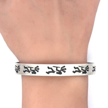 Navajo .925 Sterling Silver Kokopelli Cuff Bracelet, 15.1g